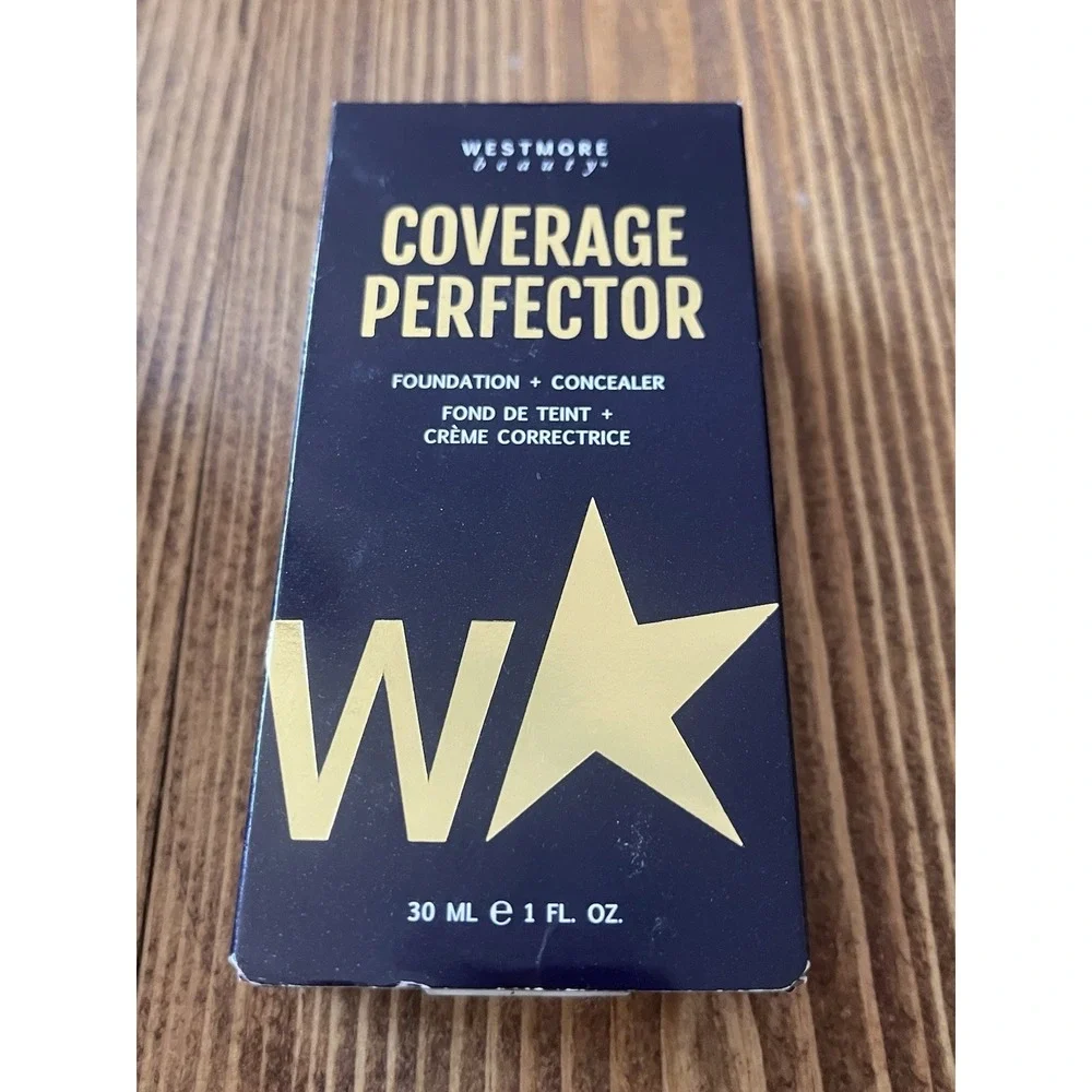 Westmore Beauty Face COVERAGE PERFECTOR Foundation + Concealer TAN 1 oz/ 30mL
